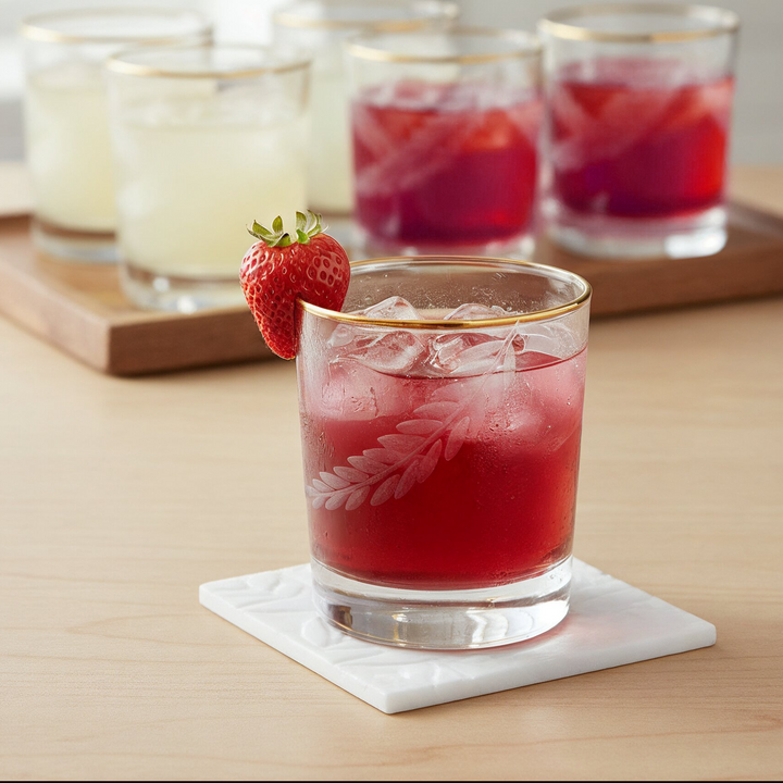 6 verres à eau/jus gravés avec filet doré