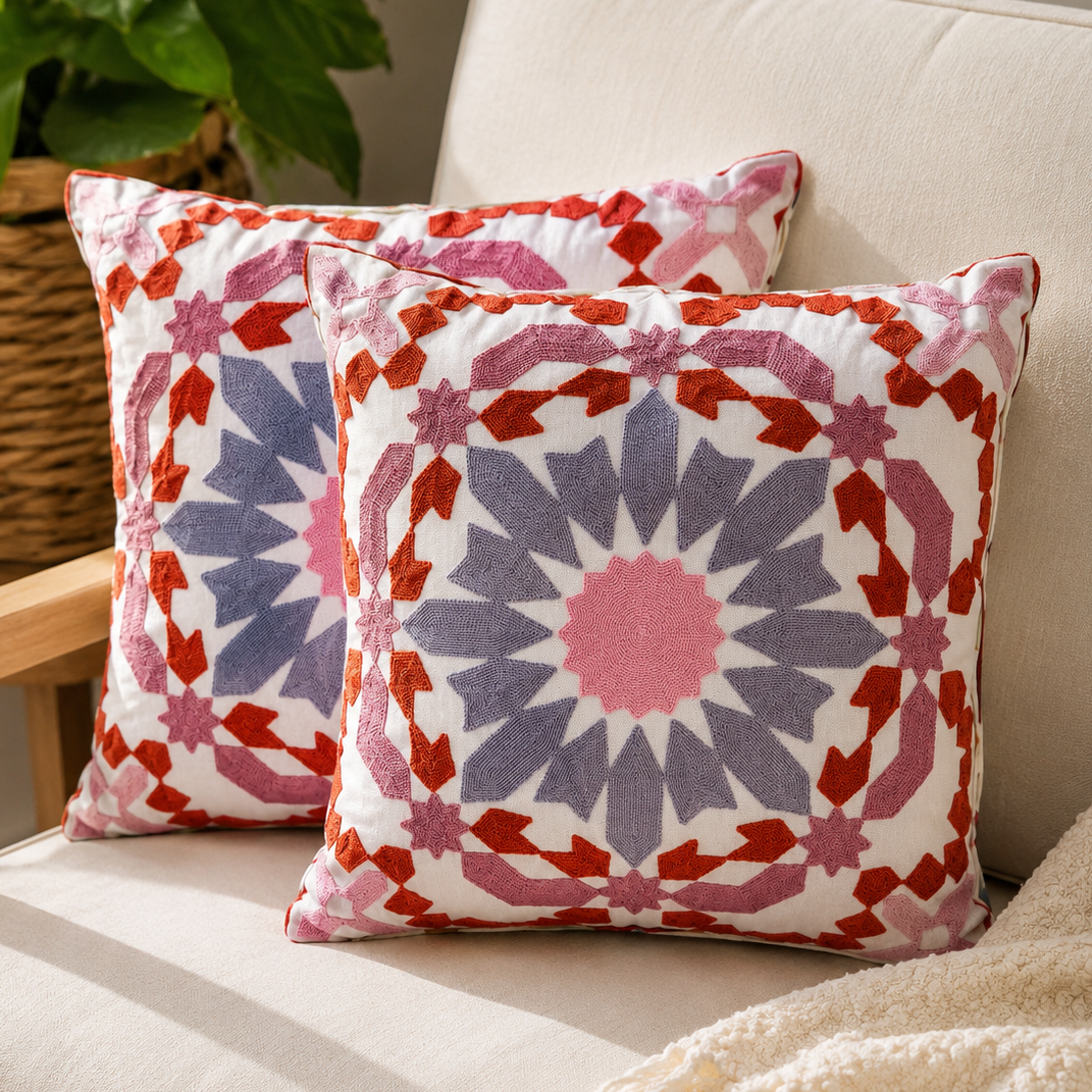 Set 2 coussins 45x45cm Zellij
