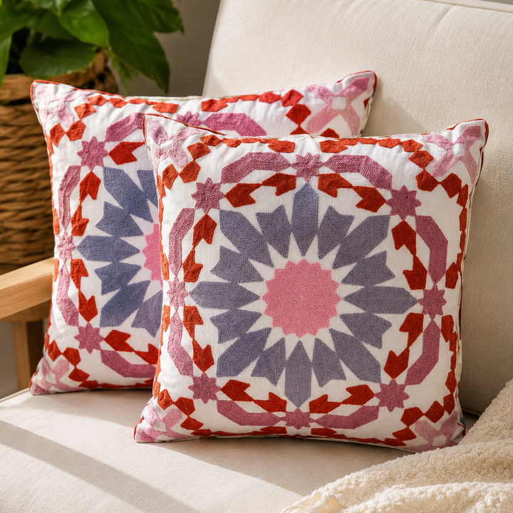 Set 2 coussins 45x45cm Zellij