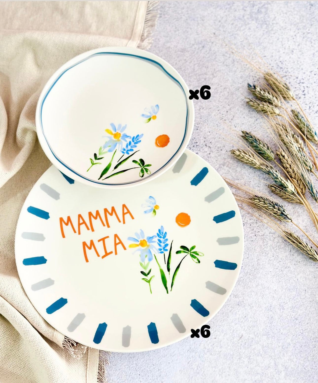 Set 6 plats 26cm + 6 assiettes 19cm