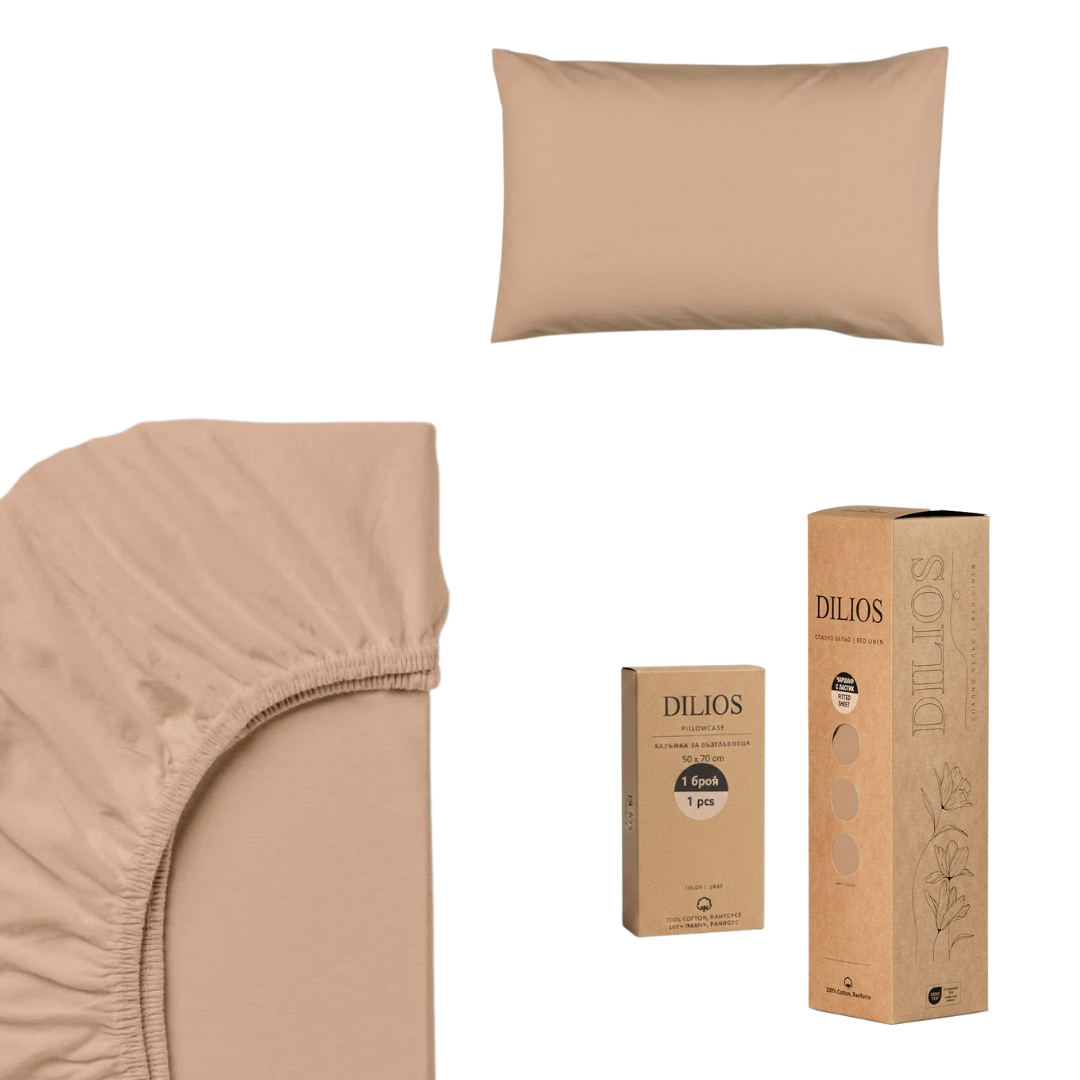 Set drap housse 90x200x25cm + 1 taie d'oreiller 50x70cm en coton