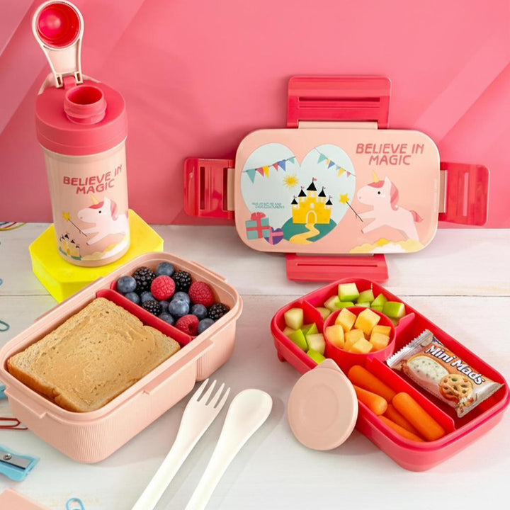 Set lunch box 2 niveaux 1800ML + gourde 500ML en plastique