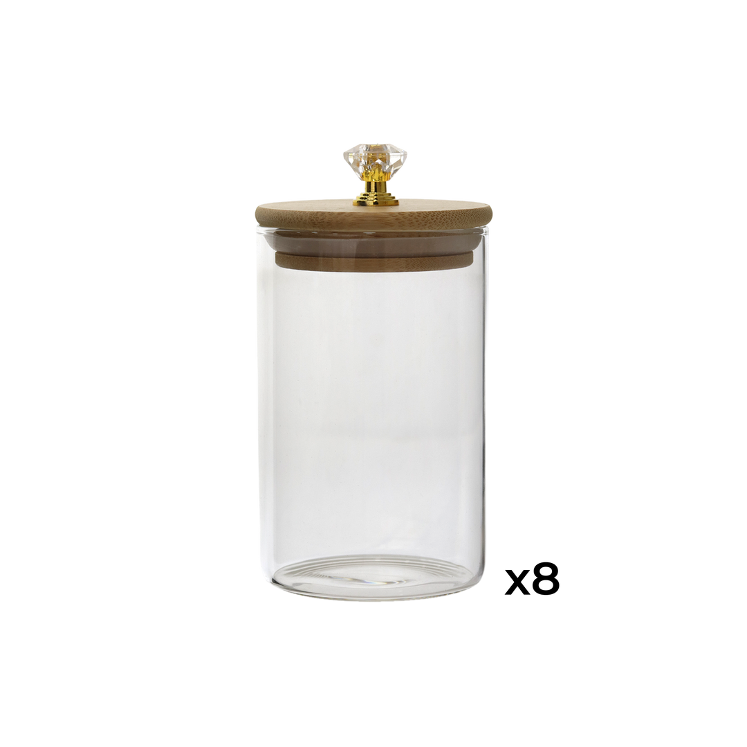 Service à épices 8pcs + support en bois tournant