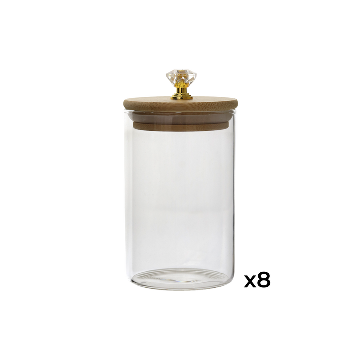 Service à épices 8pcs + support en bois tournant