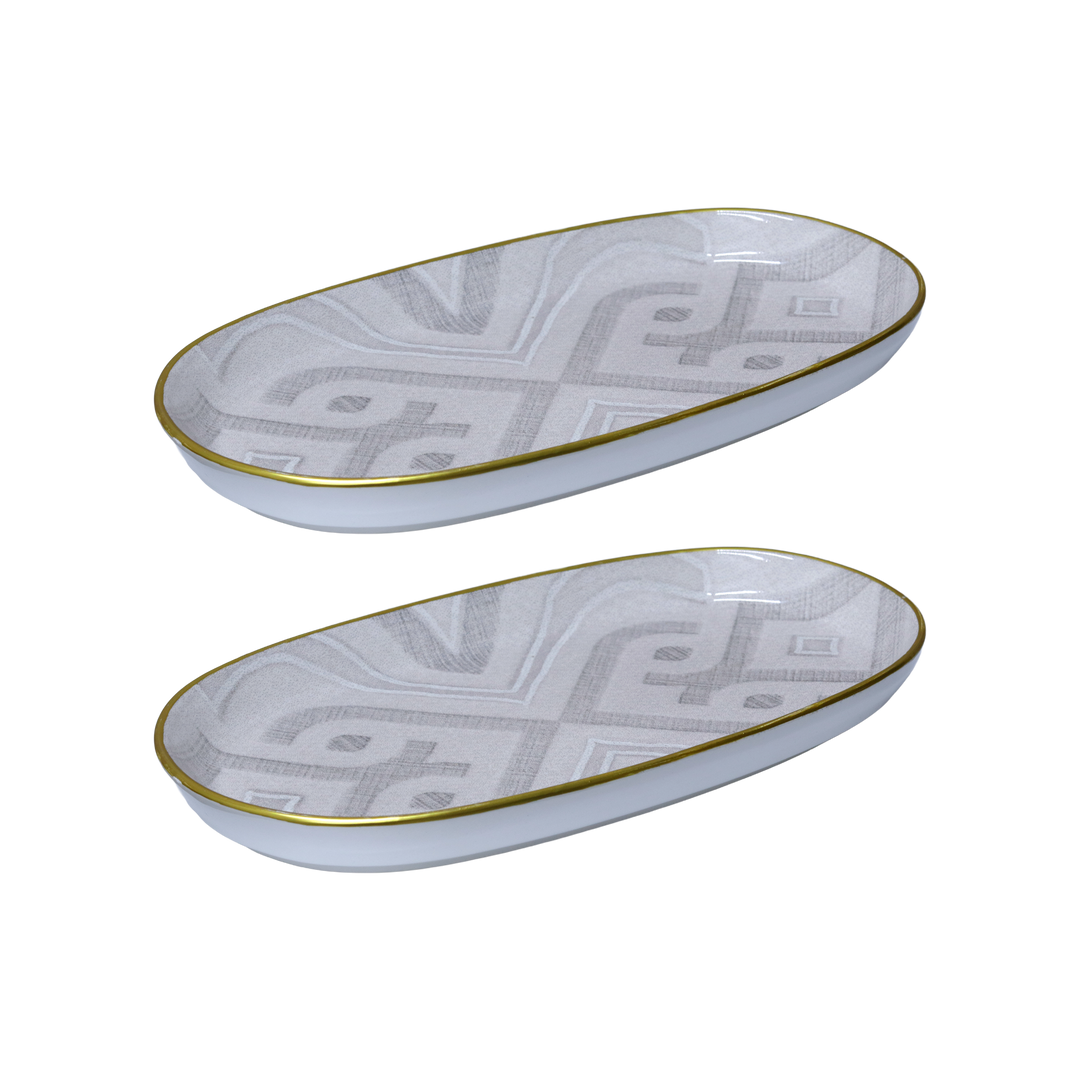 Set 2 assiettes ovales 26cm + 4 assiettes ovales 21cm