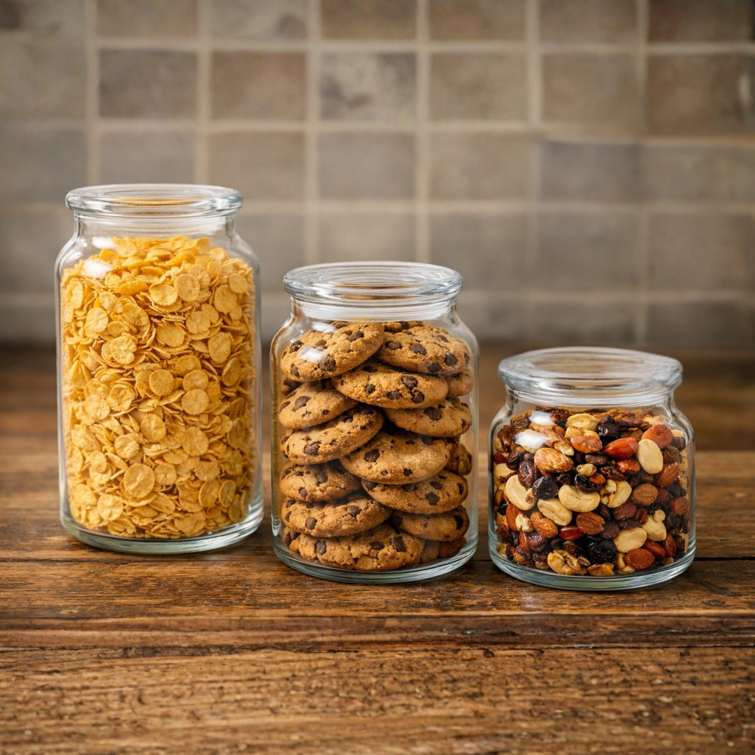 Set 3 Jarres en Verre 575ML + 860ML + 1130ML