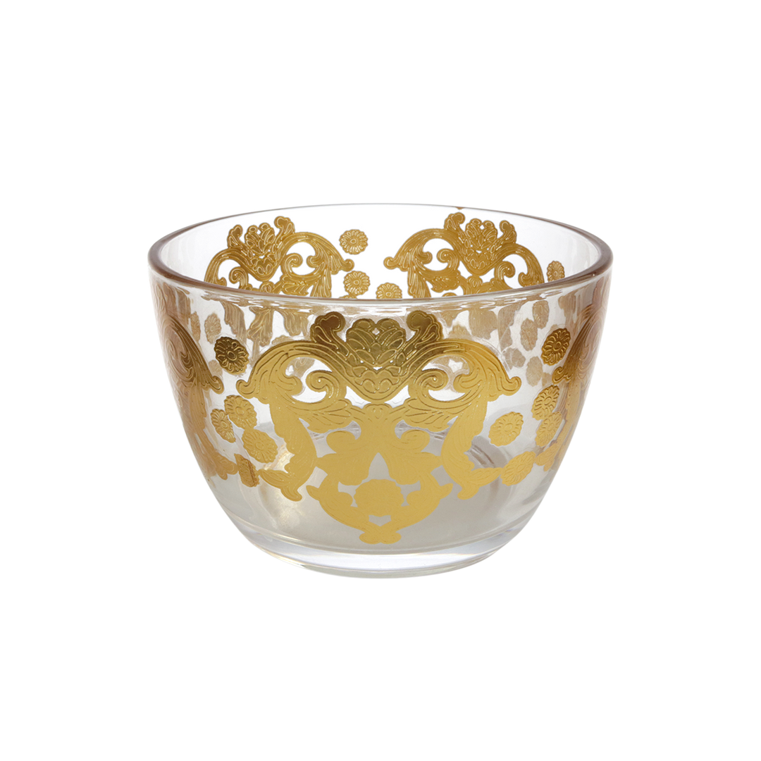 Set 2 bonbonnières en verre dorées 10x14cm