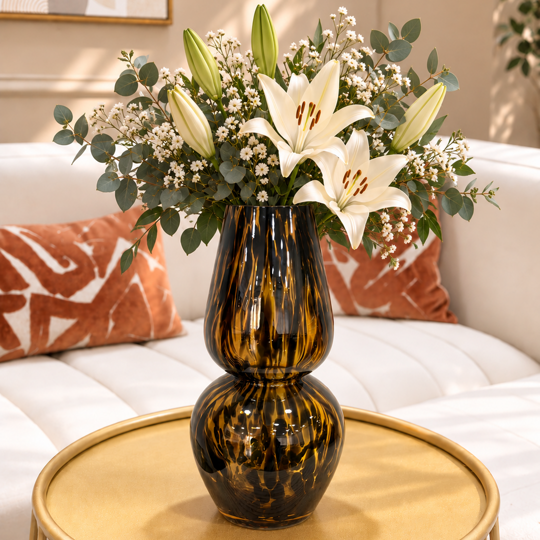 Vase en verre marron 30cm