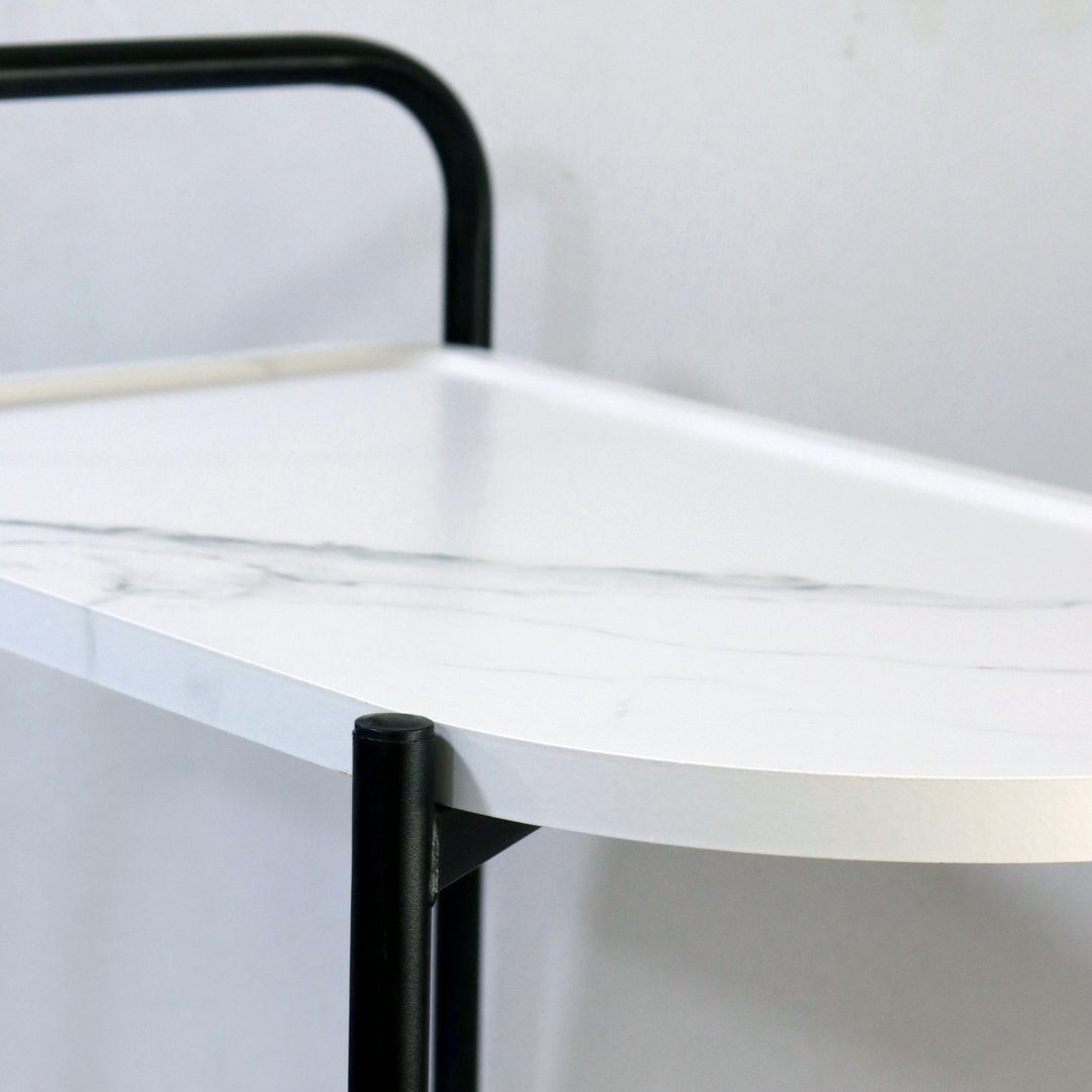 Chariot ovale 2 niveaux en MDF 60x34x55cm