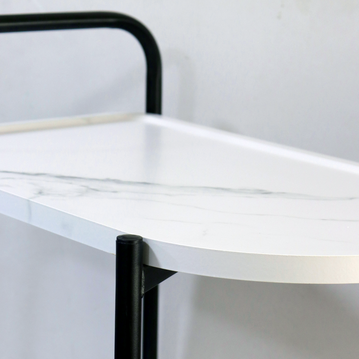 Chariot ovale 2 niveaux en MDF 60x34x55cm