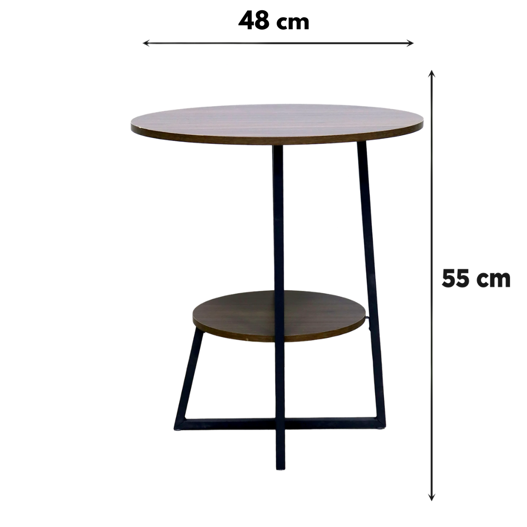 Table d'appoint 2 niveaux en MDF 48x55cm