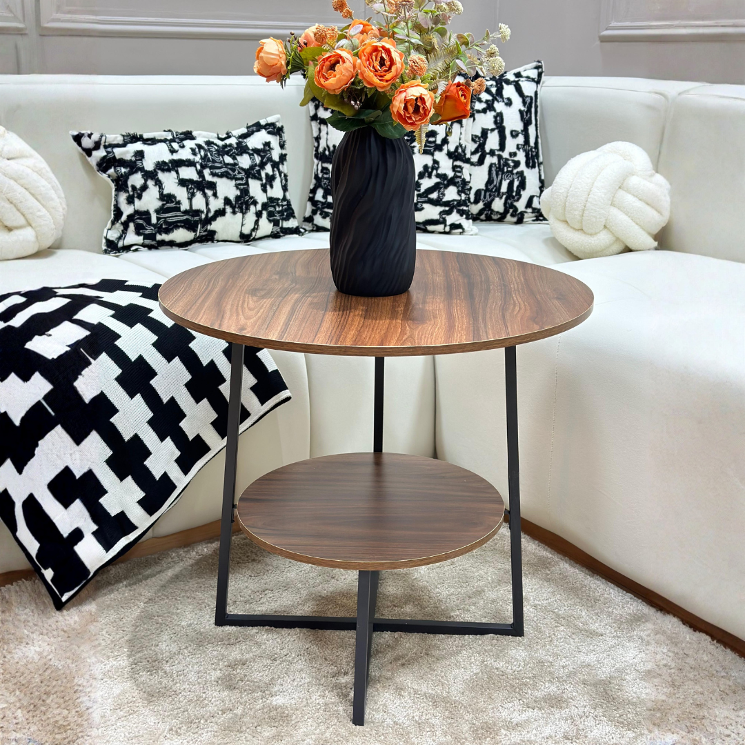 Table d'appoint 2 niveaux en MDF 60x55cm