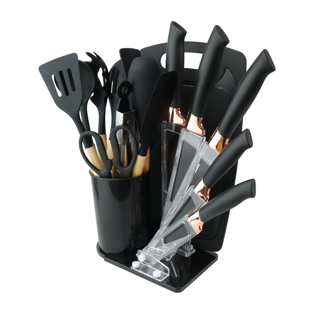Set ustensiles cuisine 18pcs avec support