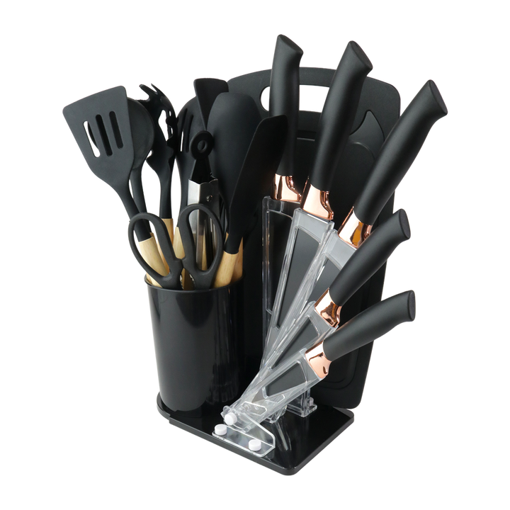 Set ustensiles cuisine 18pcs avec support