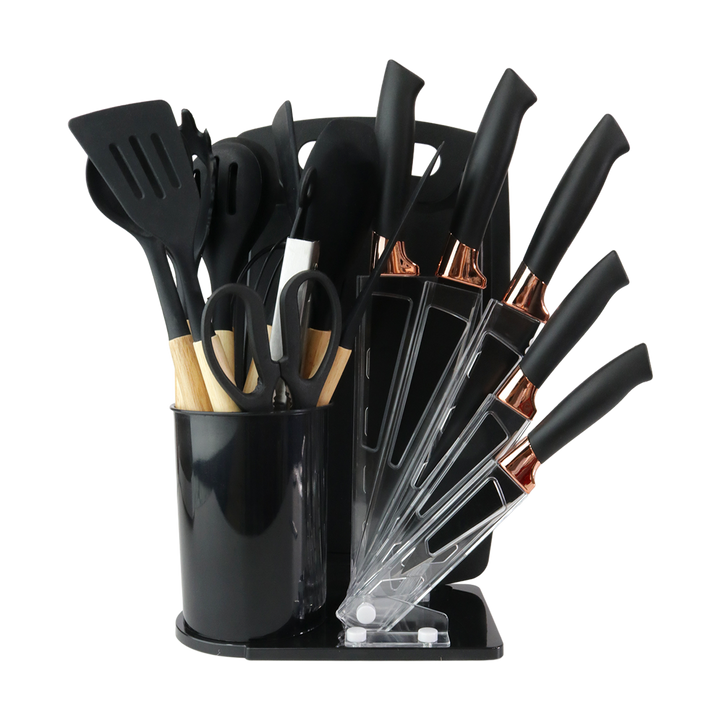 Set ustensiles cuisine 18pcs avec support