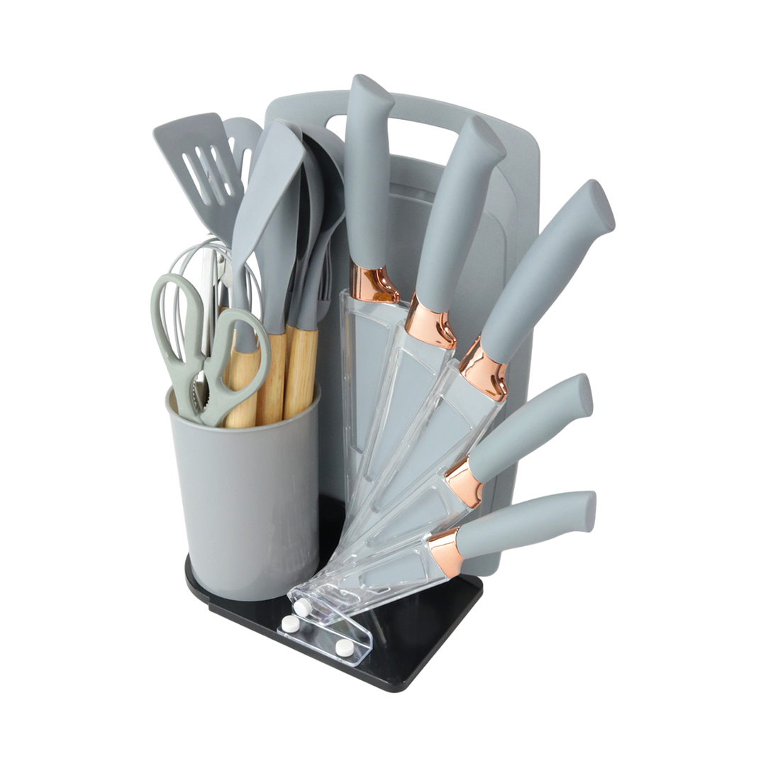Set ustensiles cuisine 18pcs avec support