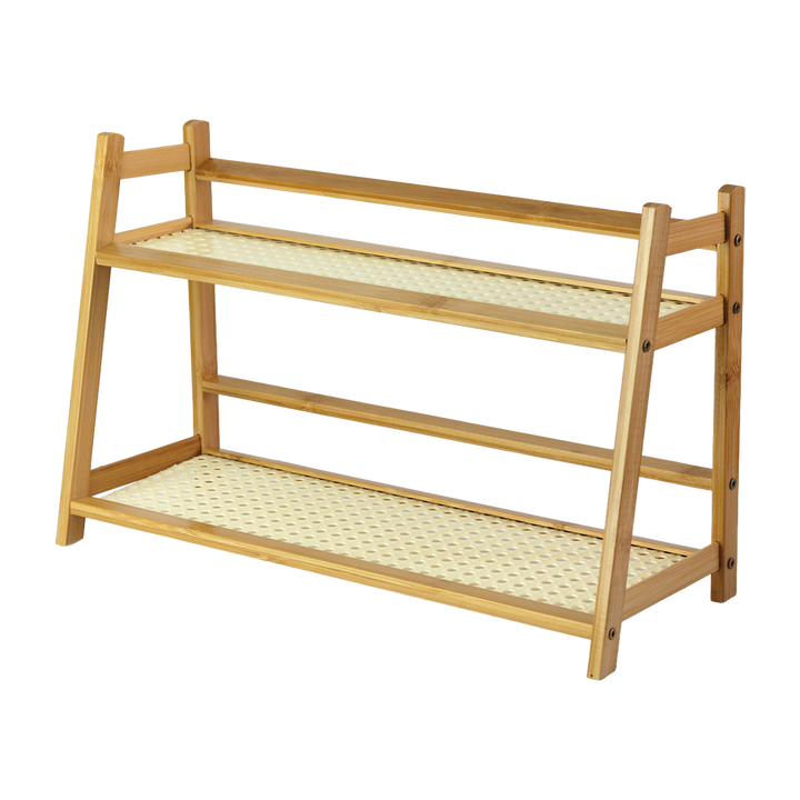 Etagère 2 niveaux en bois 44x16x27cm