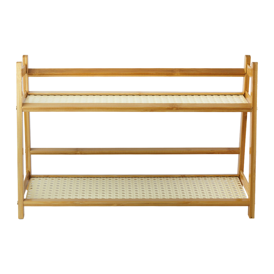 Etagère 2 niveaux en bois 44x16x27cm