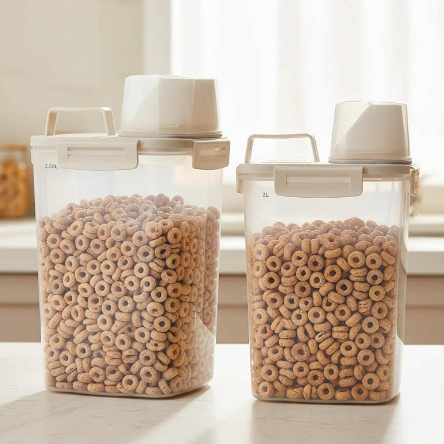 Set 6 boîtes céréales en plastique 3x2L + 3x 2,50L