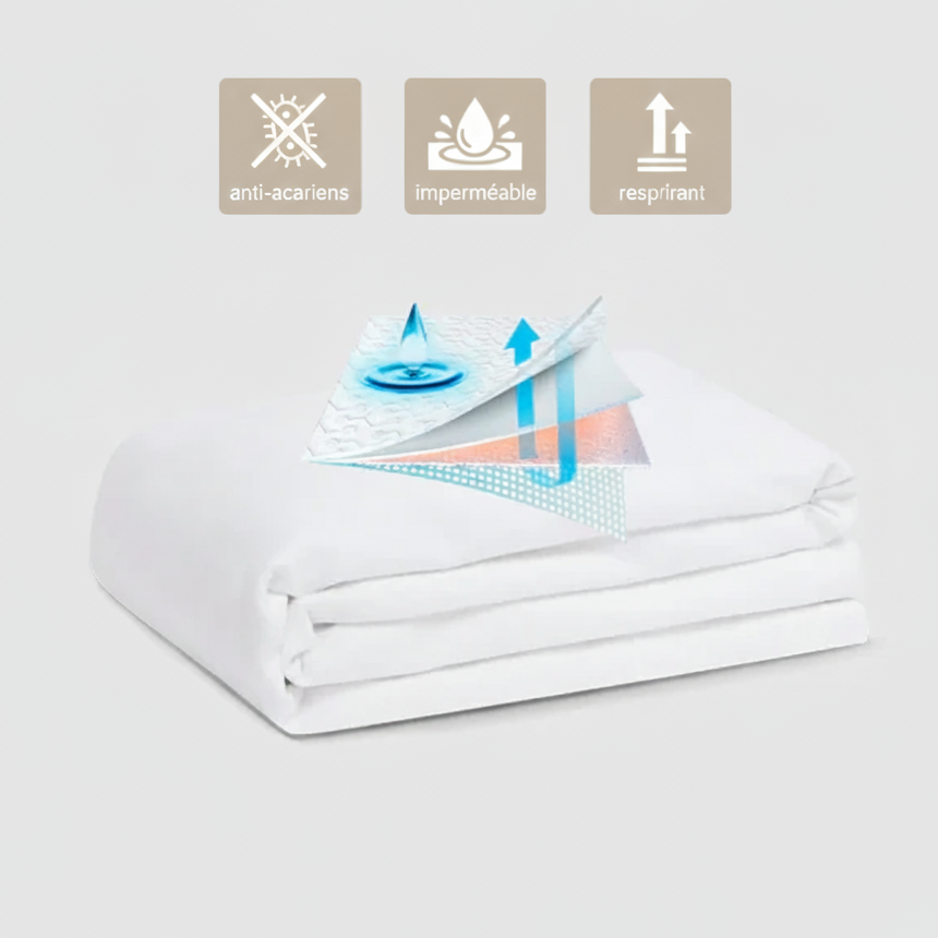 Protège matelas imperméable 140x190x35cm