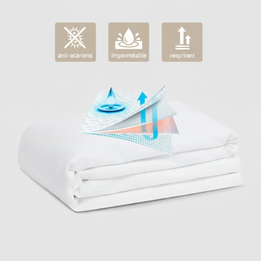 Protège matelas imperméable 140x190x35cm
