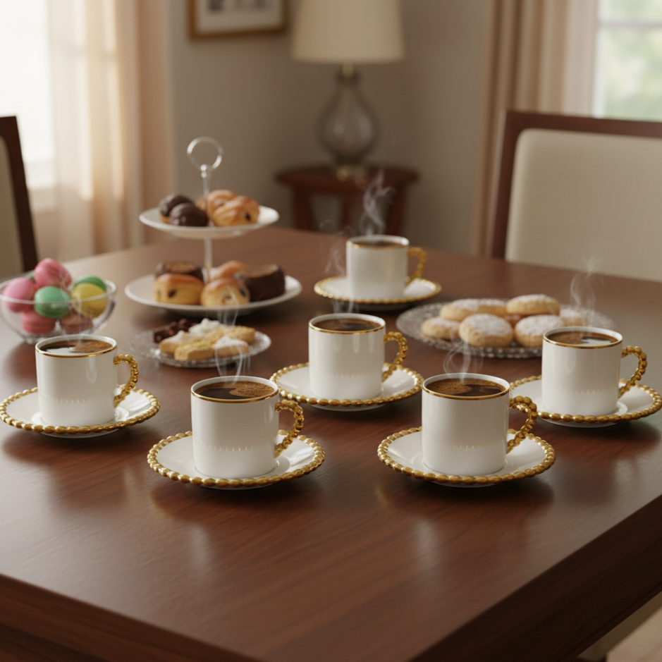 Set 6 tasses 5x6cm + 6 sous tasses 11cm