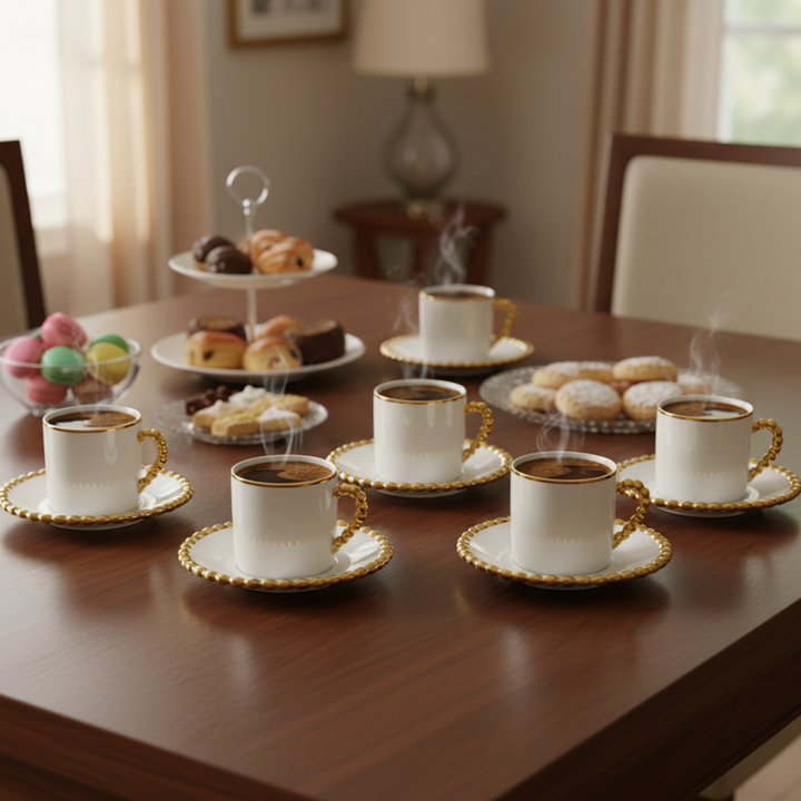 Set 6 tasses 5x6cm + 6 sous tasses 11cm