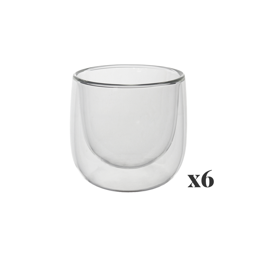 Set théière en verre 950ML + 6 verres double paroi 8cm