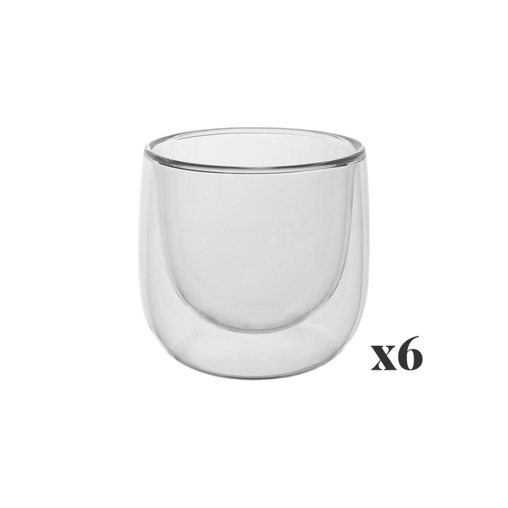 Set théière en verre 950ML + 6 verres double paroi 8cm