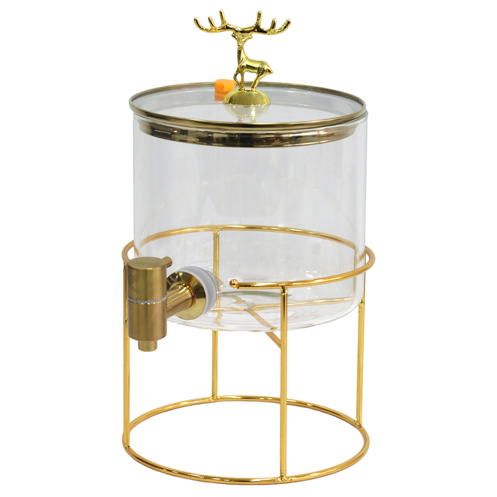Bonbonne en verre 2,6L avec support en doré