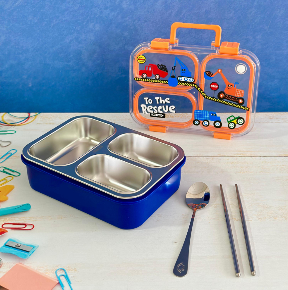 Lunch box en inox 3 compartiments 700ML