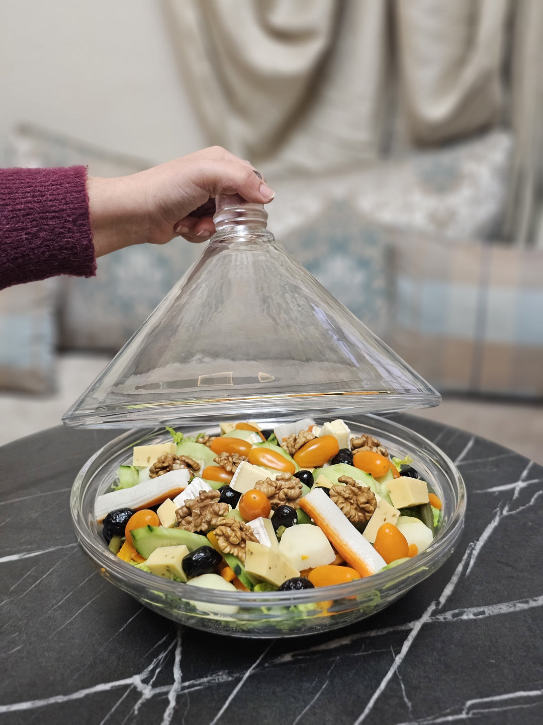 Tajine en verre transparent 28cm