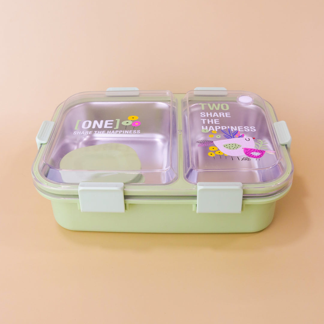 Lunch box en inox 2 compartiments 21x16x7cm