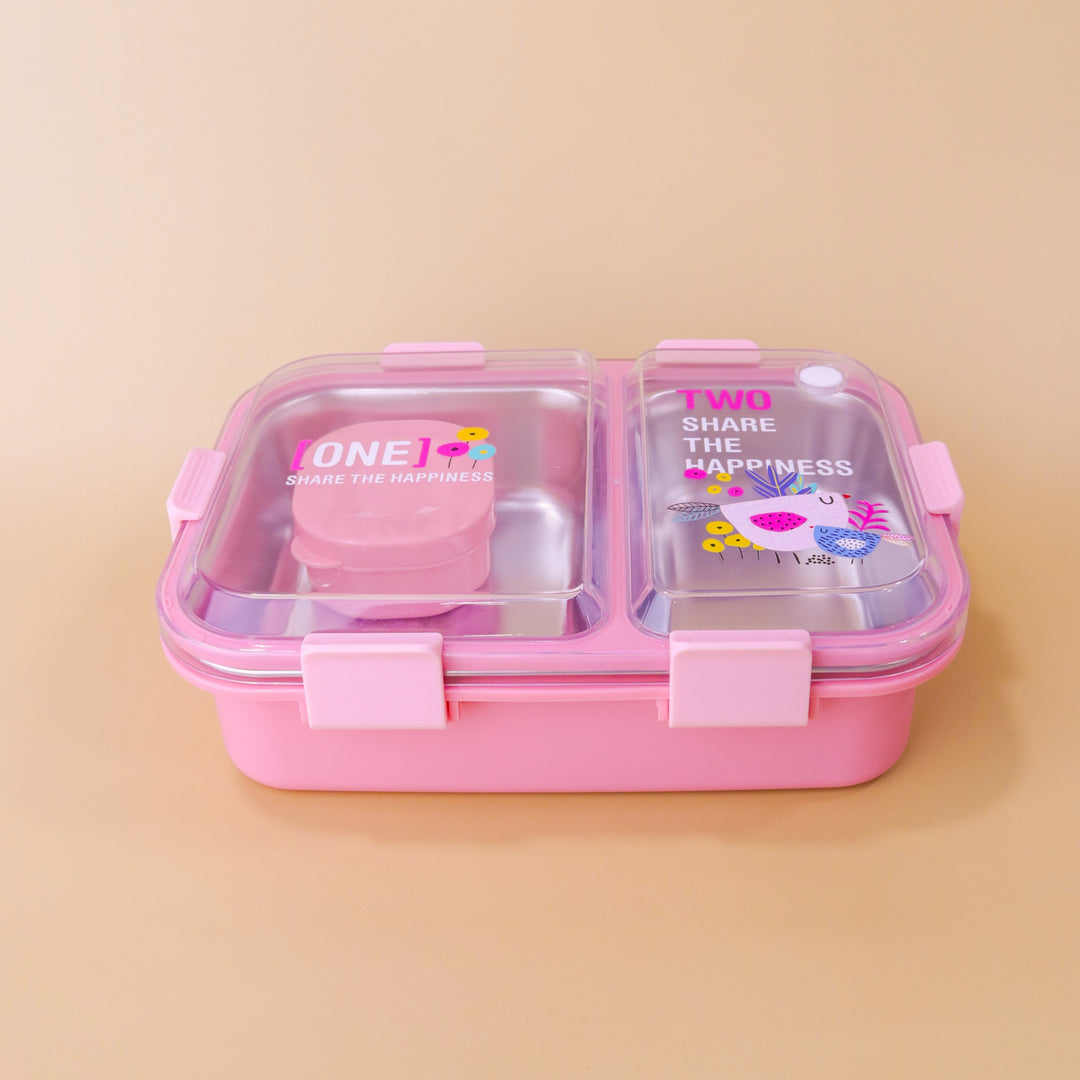 Lunch box en inox 2 compartiments 21x16x7cm