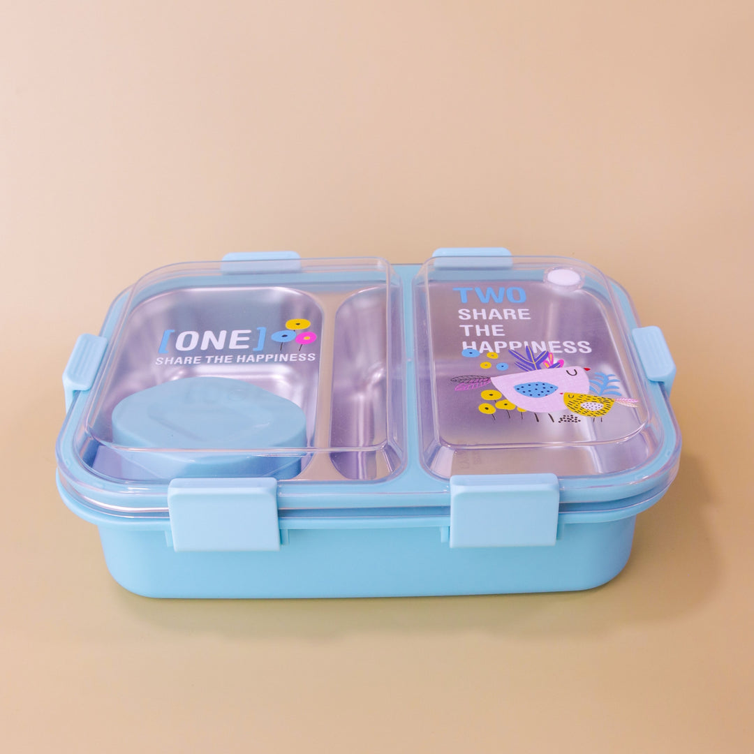 Lunch box en inox 2 compartiments 21x16x7cm