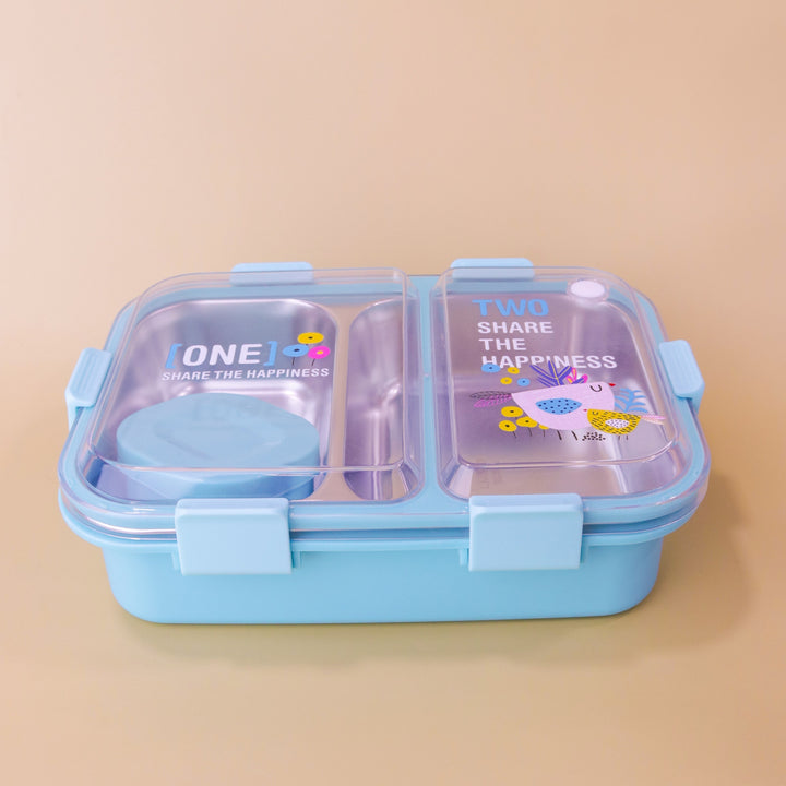Lunch box en inox 2 compartiments 21x16x7cm