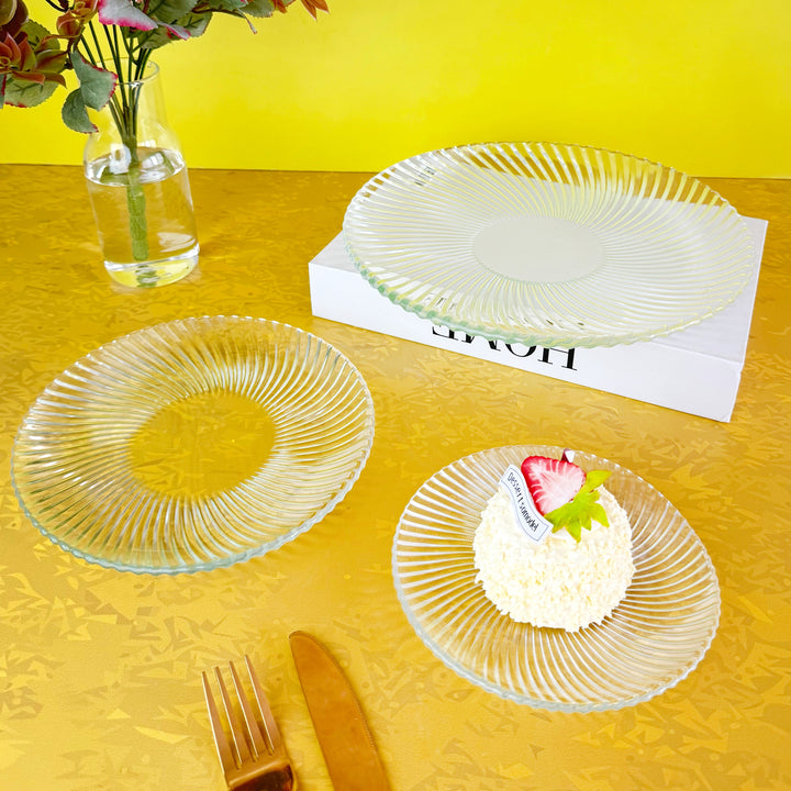 Set 6 plats 25cm + Set 6 plats 20cm + Set 6 plats 15cm en verre
