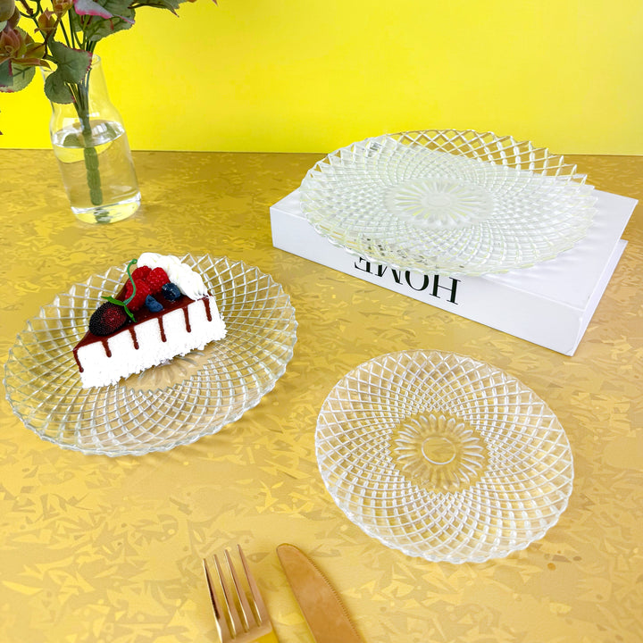 Set 6 plats 25cm + Set 6 plats 20cm + Set 6 plats 15cm en verre