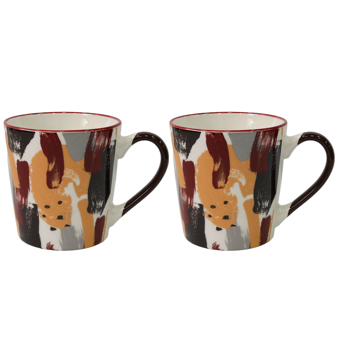 Set 2 mugs en céramique 9x9,50cm