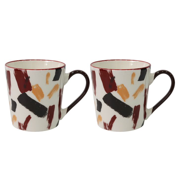 Set 2 mugs en céramique 9x9,50cm
