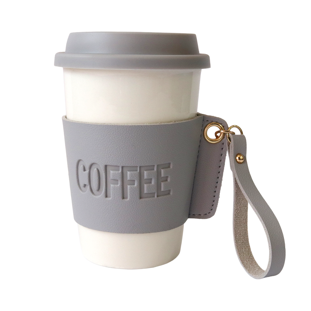Mug en céramique 9,50x14cm avec couvercle en silicone