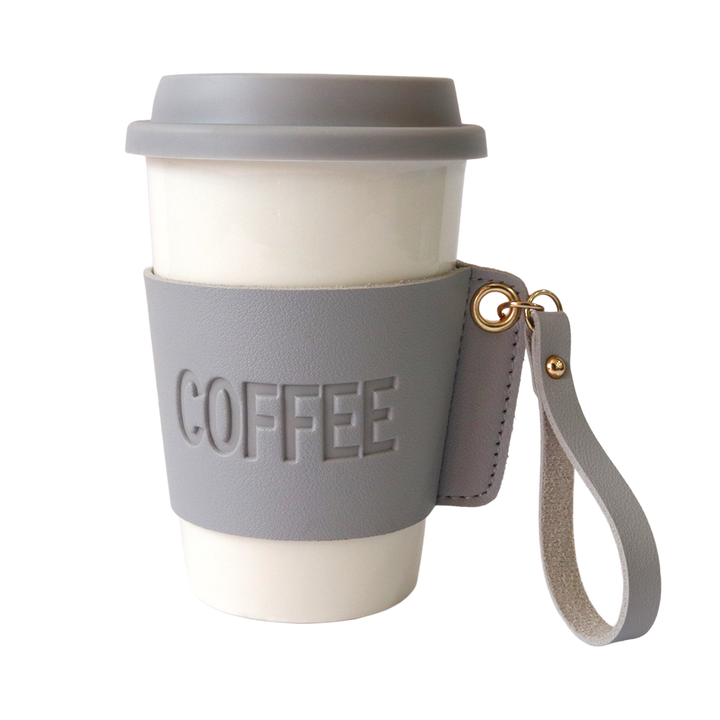 Mug en céramique 9,50x14cm avec couvercle en silicone