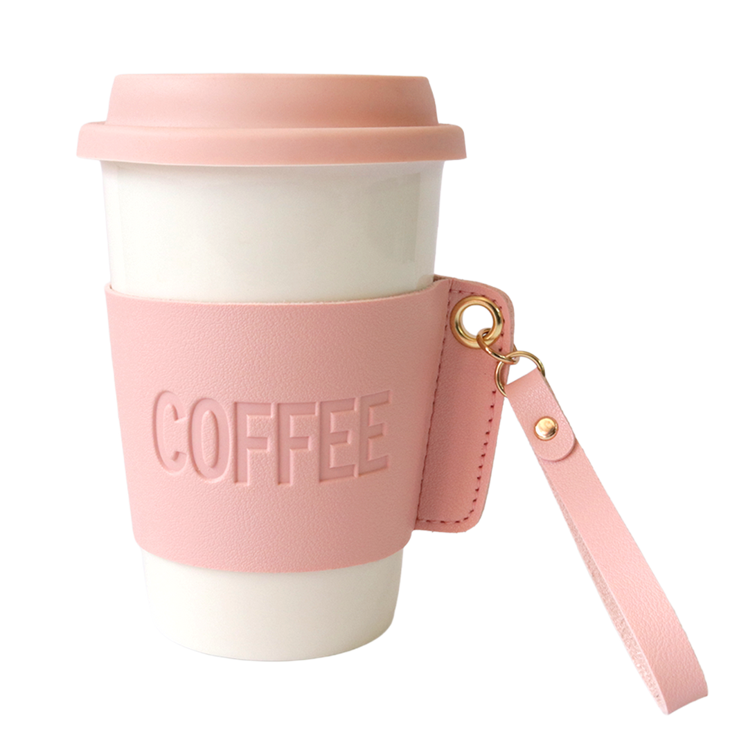 Mug en céramique 9,50x14cm avec couvercle en silicone