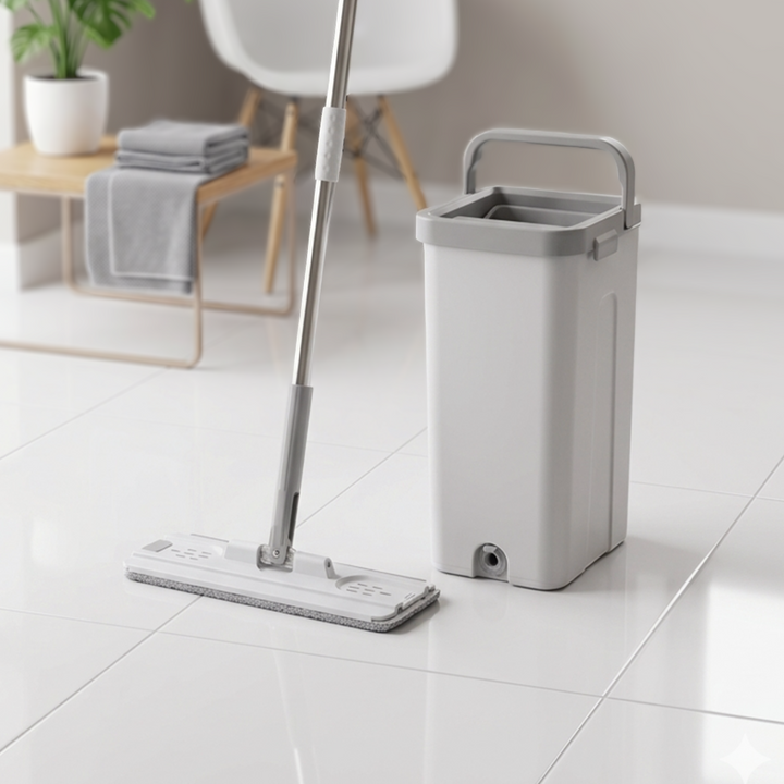 Set seau 23x38cm avec mop 140cm
