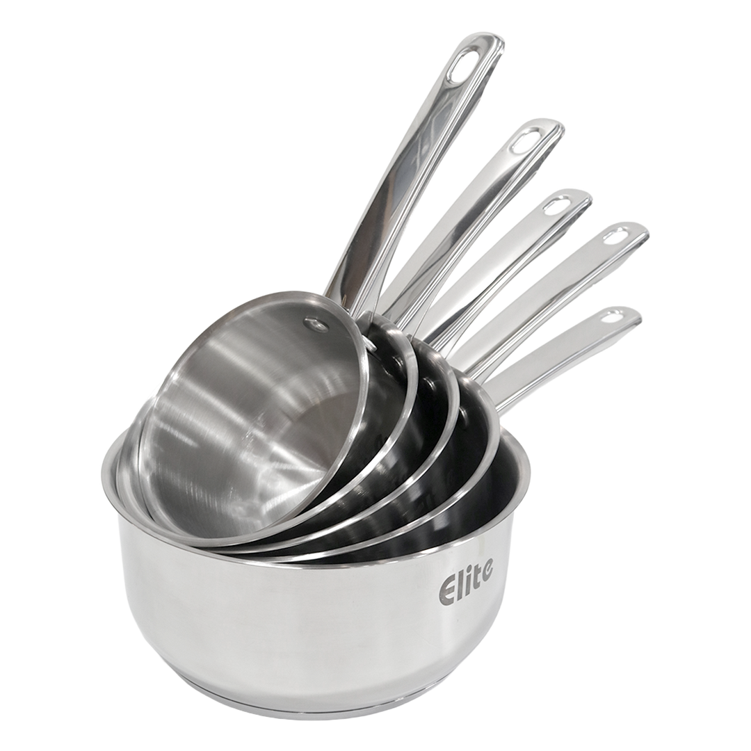 Set 5 casseroles en inox 12cm +14cm + 16cm + 18cm + 20cm