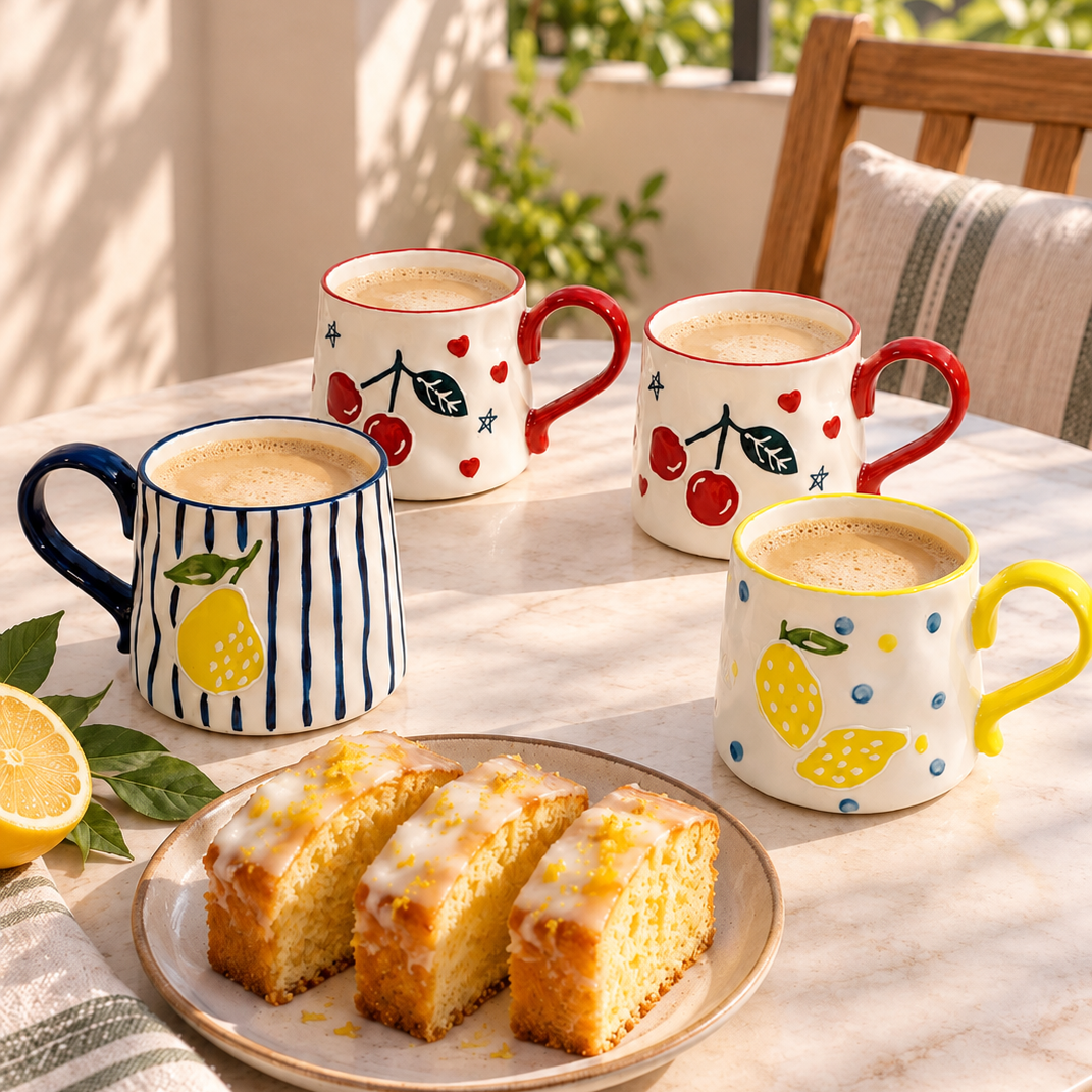 Set 4 mugs 310ML fruits
