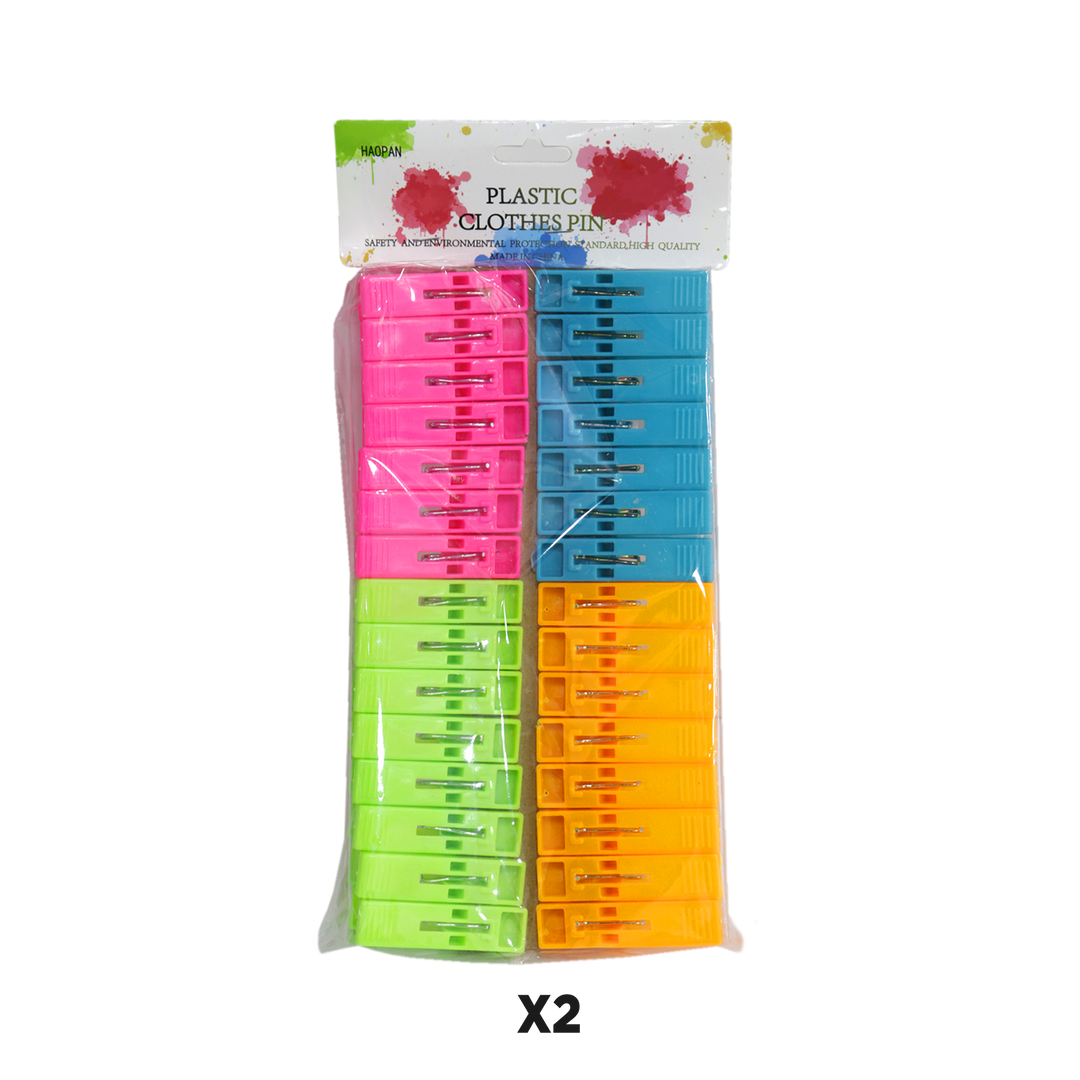 Set 2 paniers à linge ronds 30L + 60L + pince à linge 60pcs
