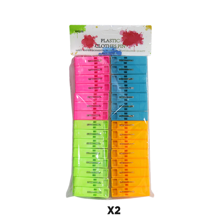 Set 2 paniers à linge ronds 30L + 60L + pince à linge 60pcs
