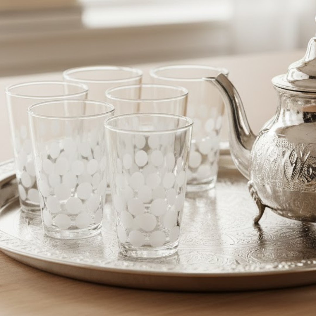 Set 6 verres à thé balles