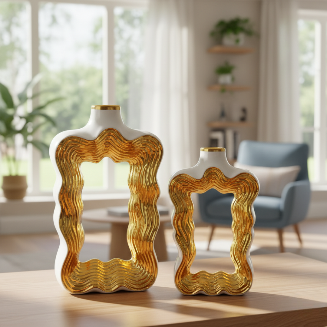 Set 2 vases en céramique 26cm + 30cm